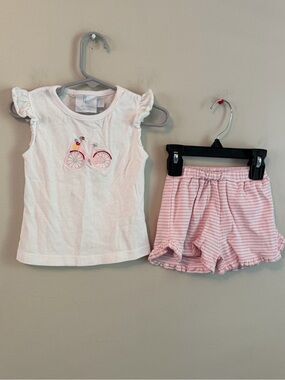 Little English White Bike Shirt with Matching Shorts